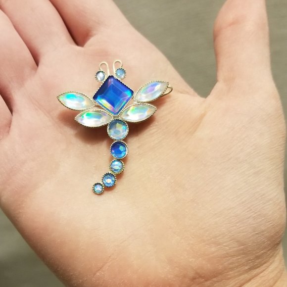 Gorgeous vtg blue dragonfly barrette- could become necklace - Picture 6 of 11